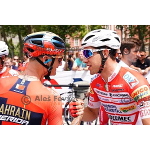 Grega Bole during starting protocol before first stage of 26.Tour of Slovenia, UCI cycling race between Ljubljana and Rogaska Slatina on June 19, 2019