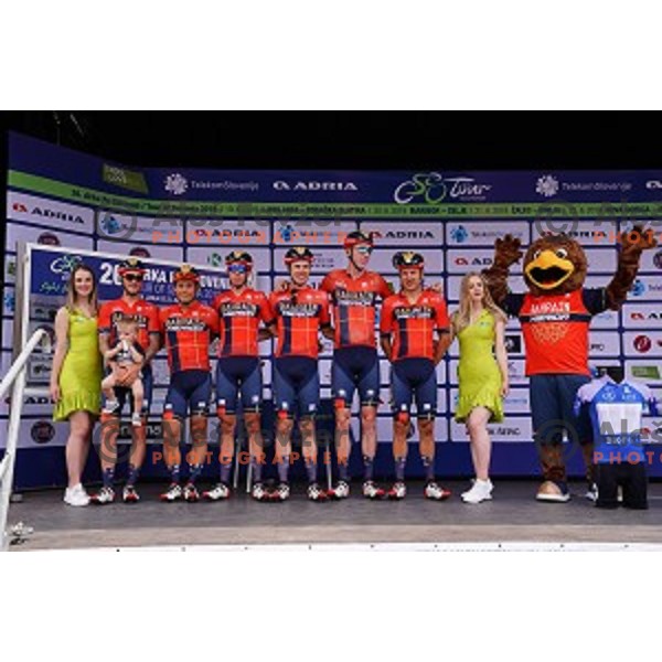 Grega Bole during starting protocol before first stage of 26.Tour of Slovenia, UCI cycling race between Ljubljana and Rogaska Slatina on June 19, 2019