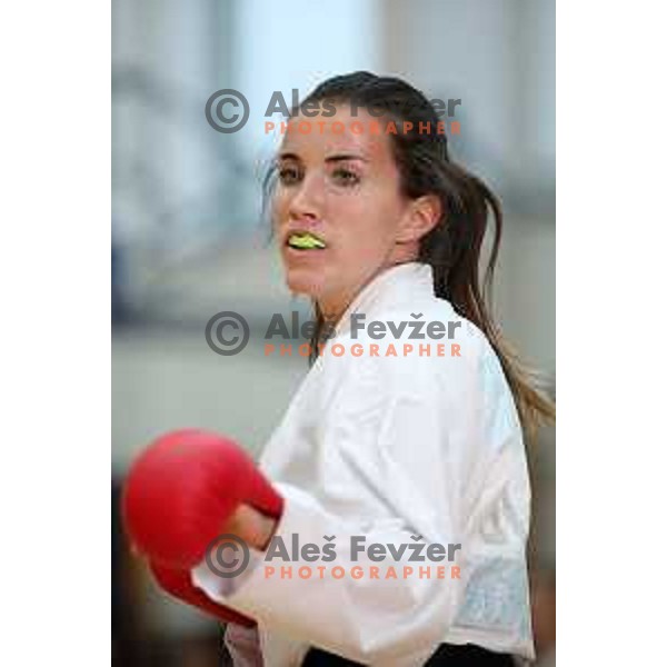 Karate fighter Tjasa Ristic, member of Slovenia Olympic team during practice session for 2. European games in Minsk, Belarus, June 2019