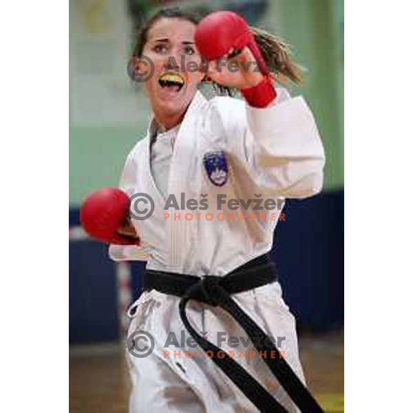 Karate fighter Tjasa Ristic, member of Slovenia Olympic team during practice session for 2. European games in Minsk, Belarus, June 2019