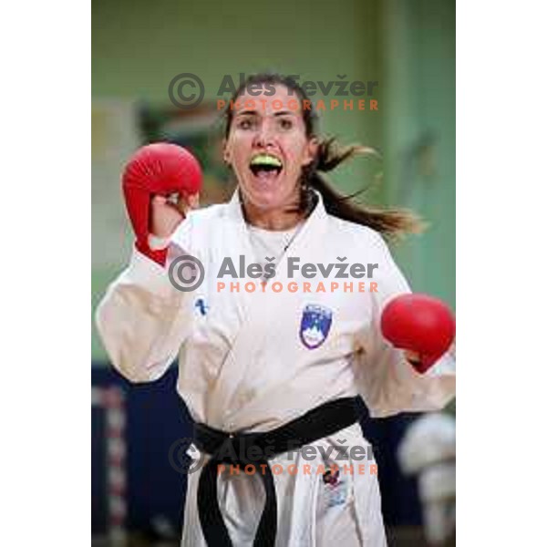 Karate fighter Tjasa Ristic, member of Slovenia Olympic team during practice session for 2. European games in Minsk, Belarus, June 2019