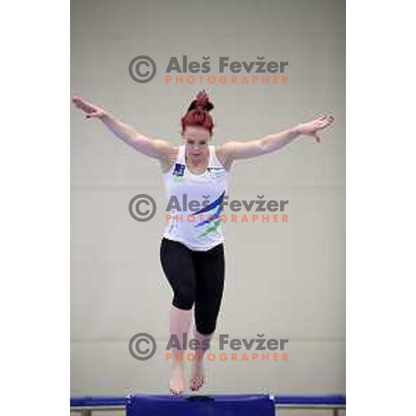 Gymnast Tjasa Kysselef, member of Slovenia Olympic team during practice session for 2. European games in Minsk, Belarus, June 2019