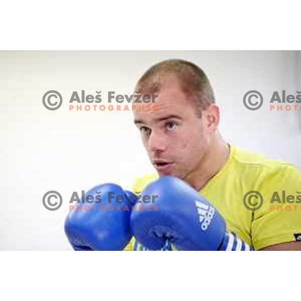 Boxer Aljaz Venko, member of Slovenia Olympic team during practice session for 2. European games in Minsk, Belarus, June 2019