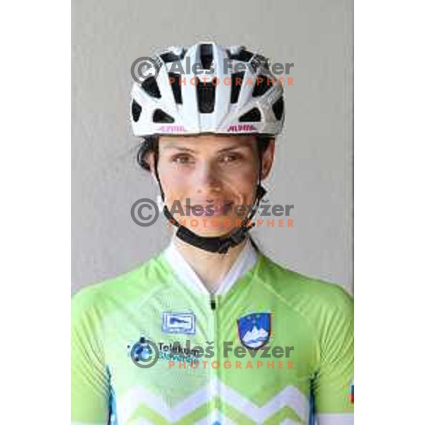 Cyclist Ursa Pintar member of Slovenia Olympic team during practice session for 2. European games in Minsk, Belarus, June 2019