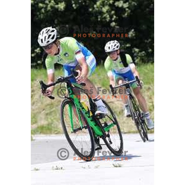 Cyclist Eugenia Bujak, member of Slovenia Olympic team during practice session for 2. European games in Minsk, Belarus, June 2019