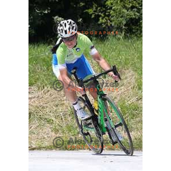 Cyclist Eugenia Bujak, member of Slovenia Olympic team during practice session for 2. European games in Minsk, Belarus, June 2019