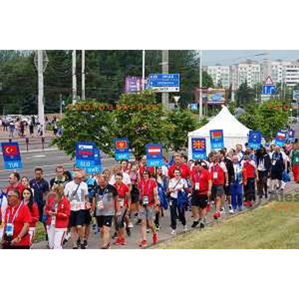 Slovenia team at official opening of Athletes Village at 2.European Games in Minsk, Belarus on June 20, 2019