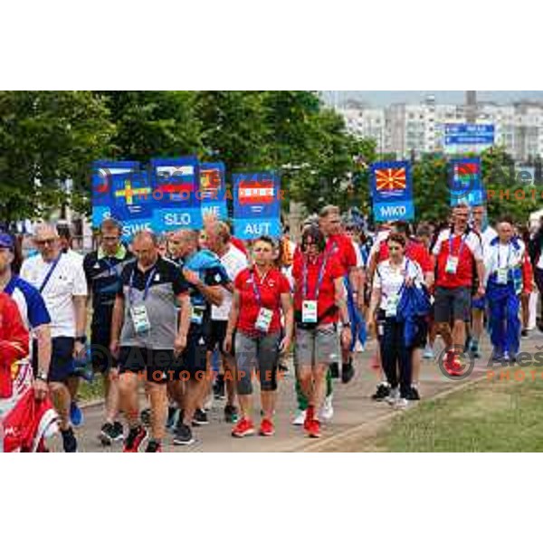 Slovenia team at official opening of Athletes Village at 2.European Games in Minsk, Belarus on June 20, 2019