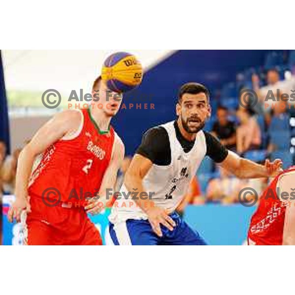 of Slovenia team during match between Belarus and Slovenia in first round of basketball 3x3 at 2. European Games in Minsk, Belarus on June 21, 2019