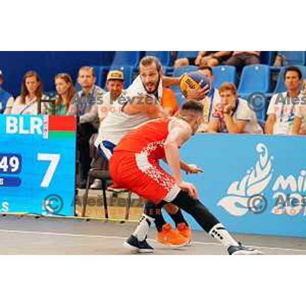 of Slovenia team during match between Belarus and Slovenia in first round of basketball 3x3 at 2. European Games in Minsk, Belarus on June 21, 2019