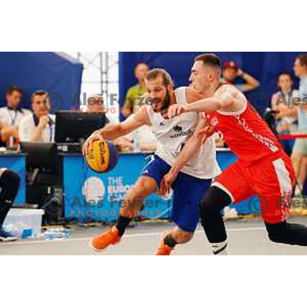 of Slovenia team during match between Belarus and Slovenia in first round of basketball 3x3 at 2. European Games in Minsk, Belarus on June 21, 2019