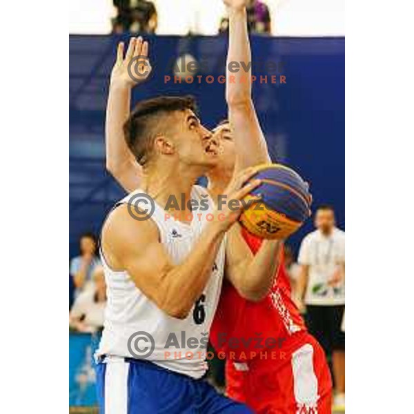 of Slovenia team during match between Belarus and Slovenia in first round of basketball 3x3 at 2. European Games in Minsk, Belarus on June 21, 2019