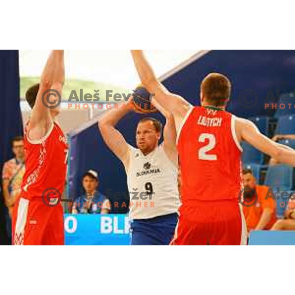 of Slovenia team during match between Belarus and Slovenia in first round of basketball 3x3 at 2. European Games in Minsk, Belarus on June 21, 2019