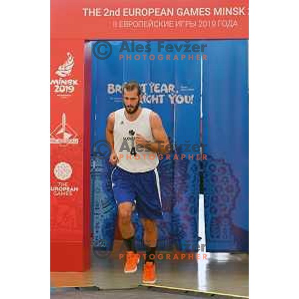 of Slovenia team during match between Belarus and Slovenia in first round of basketball 3x3 at 2. European Games in Minsk, Belarus on June 21, 2019