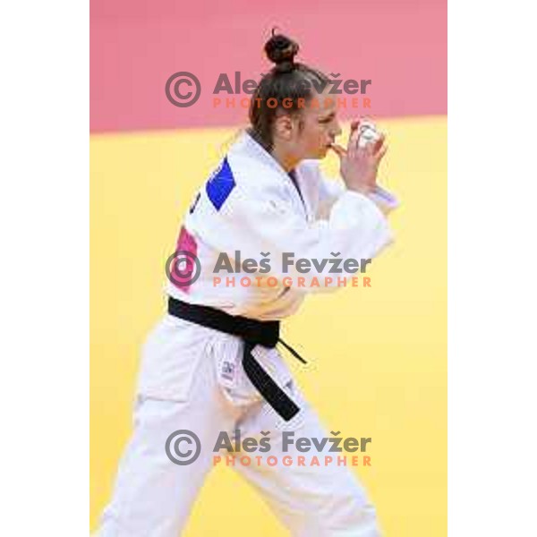 Kaja Kajzer of Slovenia in action during Judo Tournament of 2nd European Games, Minsk, Belarus on June 22, 2019