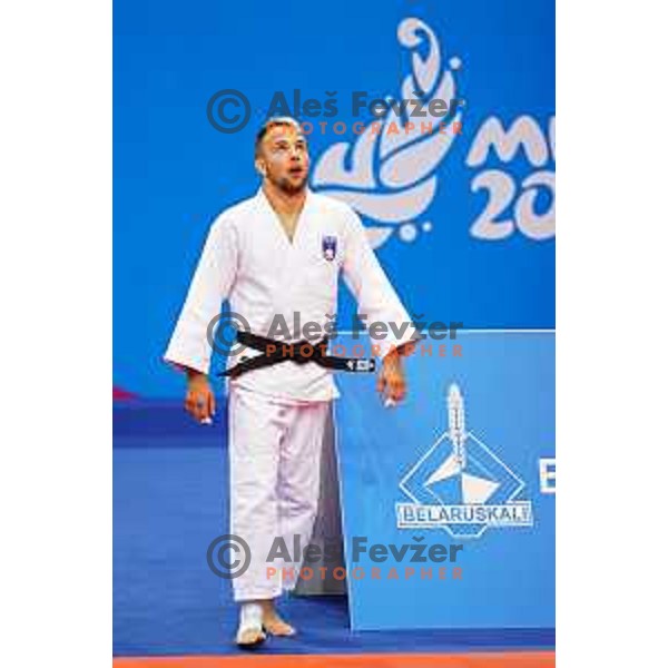 Adrian Gomboc of Slovenia in action during Judo Tournament of 2nd European Games, Minsk, Belarus on June 22, 2019