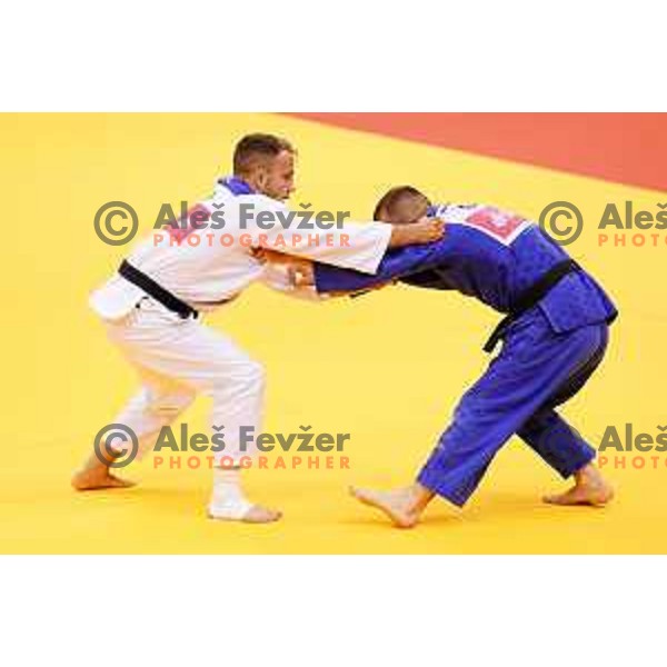 Adrian Gomboc of Slovenia in action during Judo Tournament of 2nd European Games, Minsk, Belarus on June 22, 2019