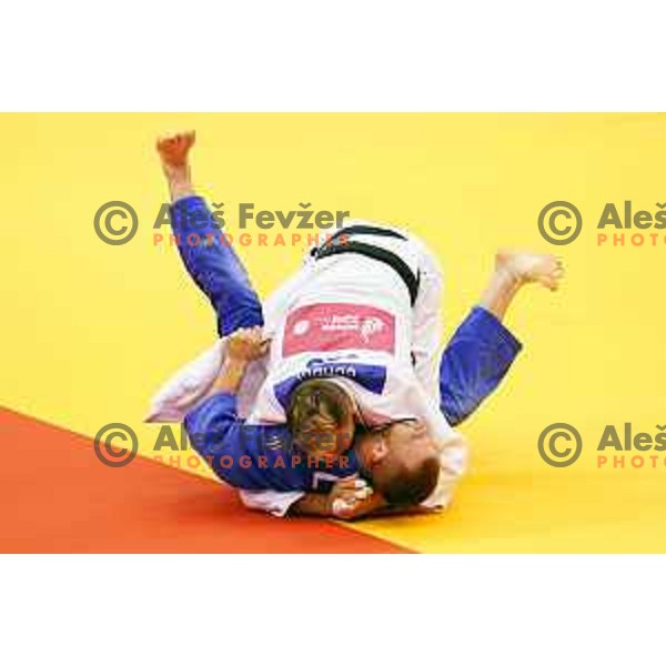 Adrian Gomboc of Slovenia in action during Judo Tournament of 2nd European Games, Minsk, Belarus on June 22, 2019