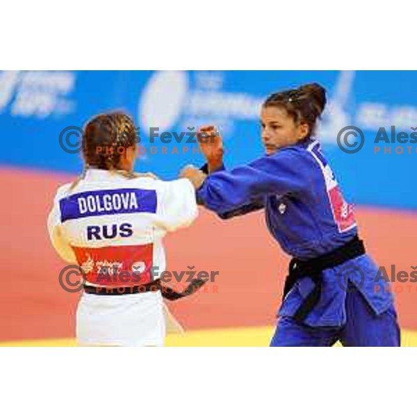 Marusa Stangar of Slovenia in action during Judo Tournament in Women\'s 48 kg class at 2nd European Games, Minsk, Belarus on June 22, 2019