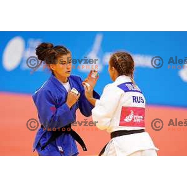 Marusa Stangar of Slovenia in action during Judo Tournament in Women\'s 48 kg class at 2nd European Games, Minsk, Belarus on June 22, 2019