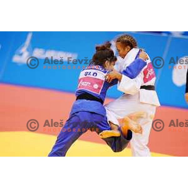 Marusa Stangar of Slovenia in action during Judo Tournament in Women\'s 48 kg class at 2nd European Games, Minsk, Belarus on June 22, 2019