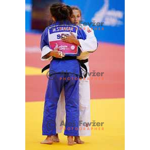 Marusa Stangar of Slovenia in action during Judo Tournament in Women\'s 48 kg class at 2nd European Games, Minsk, Belarus on June 22, 2019