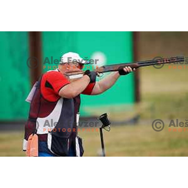 Bostjan Macek shots in Shotgun Trap qualifications at 2nd European Games, Minsk, Belarus on June 22, 2019