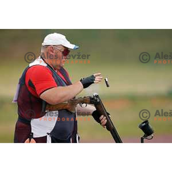 Bostjan Macek shots in Shotgun Trap qualifications at 2nd European Games, Minsk, Belarus on June 22, 2019