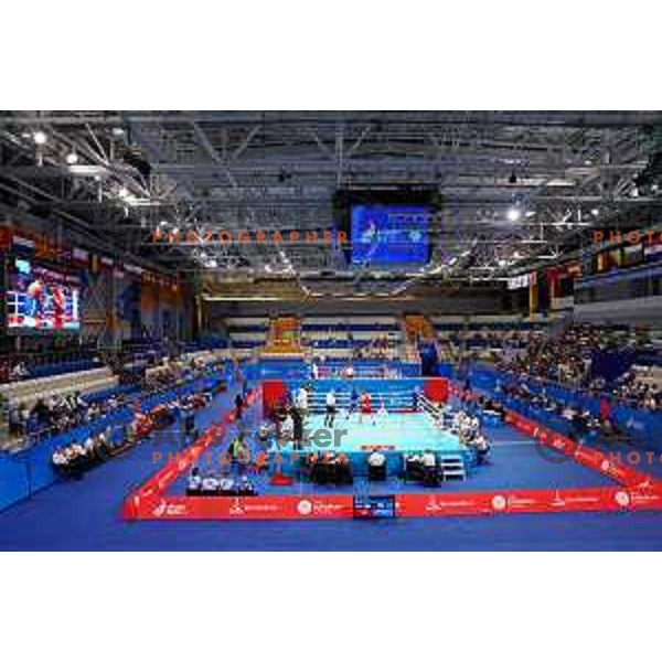 Denis Lazar of Slovenia fights in Men\'s Leight Heavy (81 kg) category during Box Tournament at 2nd European Games, Minsk, Belarus on June 22, 2019