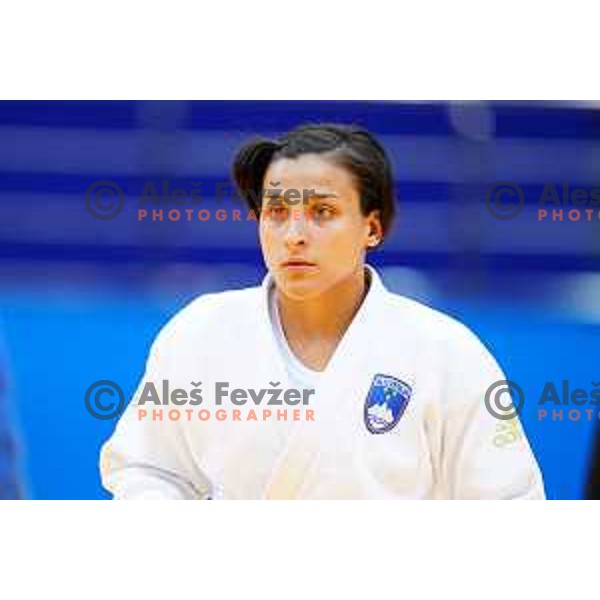 Lia Ludvik of Slovenia in action during Judo Tournament in Women\'s 63 kg class at 2nd European Games, Minsk, Belarus on June 23, 2019