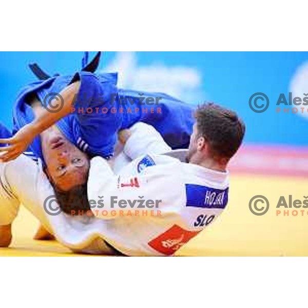 Martin Hojak of Slovenia in action during Judo Tournament in Men\'s 73 kg class at 2nd European Games, Minsk, Belarus on June 23, 2019