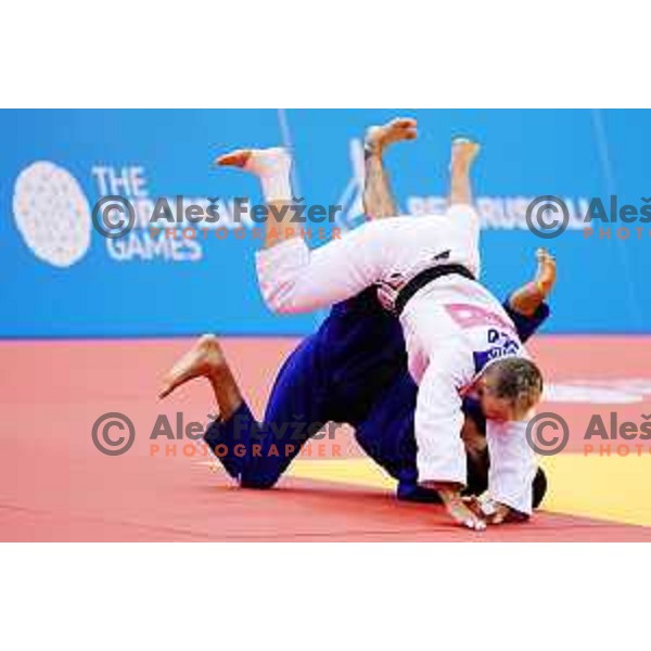 Adrian Gomboc of Slovenia in action during Judo Tournament of 2nd European Games, Minsk, Belarus on June 22, 2019