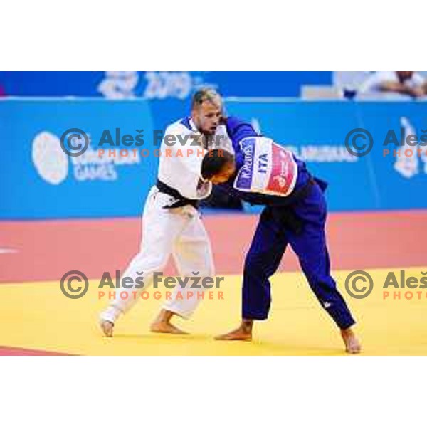 Adrian Gomboc of Slovenia in action during Judo Tournament of 2nd European Games, Minsk, Belarus on June 22, 2019