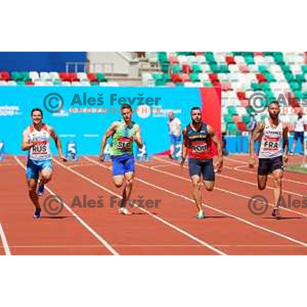 Rok Grkman competes in Men\'s 100 meters at 2nd European Games at Dinamo Stadium, Minsk, Belarus on June 23, 201