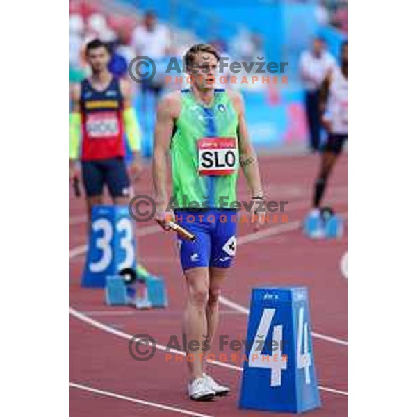 Luka Janezic competes in 4x400 meters mix relay at 2nd European Games at Dinamo Stadium, Minsk, Belarus on June 23, 2019