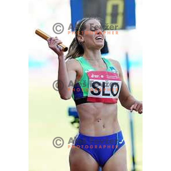 Anita Horvat competes in 4x400 meters mix relay at 2nd European Games at Dinamo Stadium, Minsk, Belarus on June 23, 2019