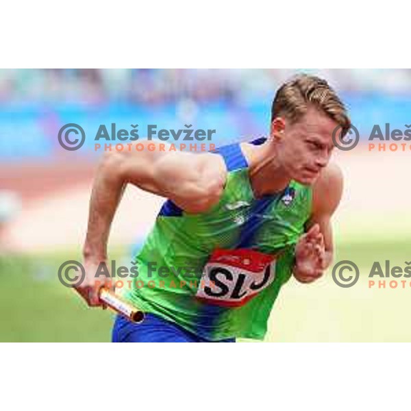 Luka Janezic competes in 4x400 meters mix relay at 2nd European Games at Dinamo Stadium, Minsk, Belarus on June 23, 2019