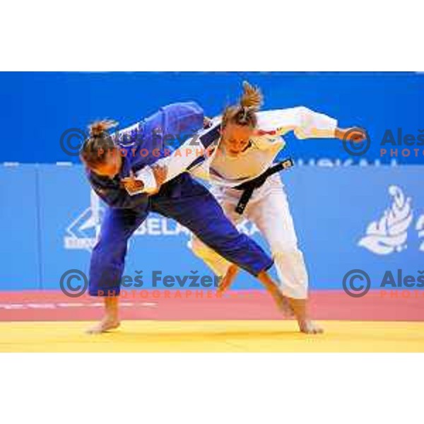 Anka Pogacnik of Slovenia in action during Judo Tournament in Women\'s 70 kg class at 2nd European Games, Minsk, Belarus on June 23, 2019