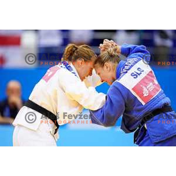 Anka Pogacnik of Slovenia in action during Judo Tournament in Women\'s 70 kg class at 2nd European Games, Minsk, Belarus on June 23, 2019