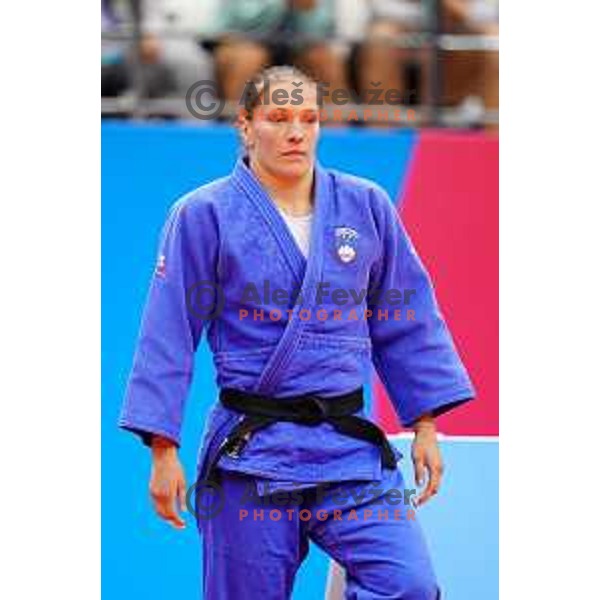 Anka Pogacnik of Slovenia in action during Judo Tournament in Women\'s 70 kg class at 2nd European Games, Minsk, Belarus on June 23, 2019