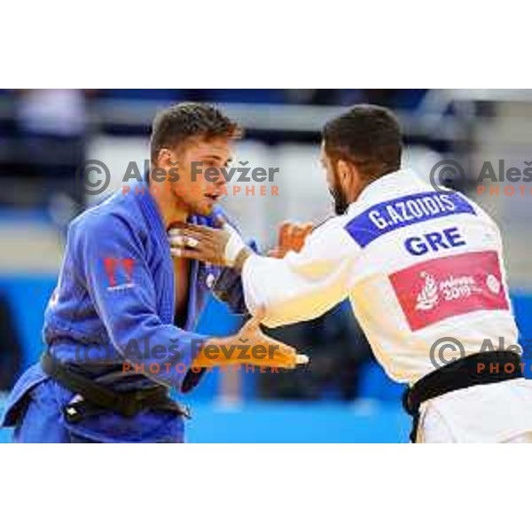 Martin Hojak of Slovenia in action during Judo Tournament in Men\'s 73 kg class at 2nd European Games, Minsk, Belarus on June 23, 2019