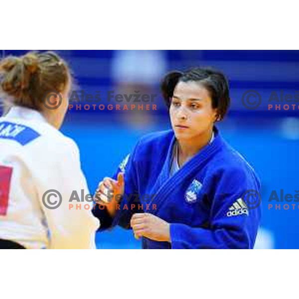 Lia Ludvik of Slovenia in action during Judo Tournament in Women\'s 63 kg class at 2nd European Games, Minsk, Belarus on June 23, 2019