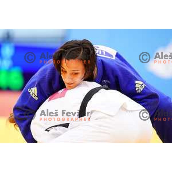 Lia Ludvik of Slovenia in action during Judo Tournament in Women\'s 63 kg class at 2nd European Games, Minsk, Belarus on June 23, 2019