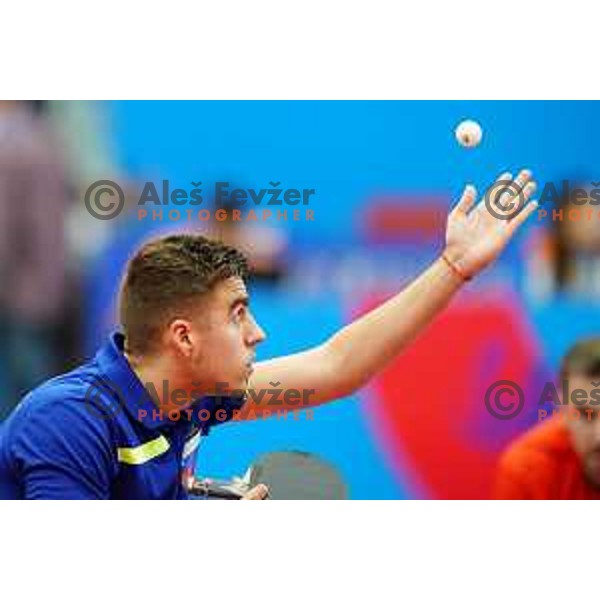 Darko Jorgic of Slovenia competes in Table Tennis Men\'s single at 2nd European Games, Minsk, Belarus on June 23, 2019