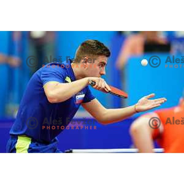 Darko Jorgic of Slovenia competes in Table Tennis Men\'s single at 2nd European Games, Minsk, Belarus on June 23, 2019