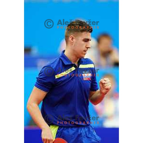 Darko Jorgic of Slovenia competes in Table Tennis Men\'s single at 2nd European Games, Minsk, Belarus on June 23, 2019