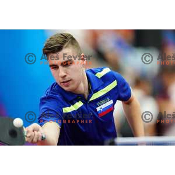 Darko Jorgic of Slovenia competes in Table Tennis Men\'s single at 2nd European Games, Minsk, Belarus on June 23, 2019