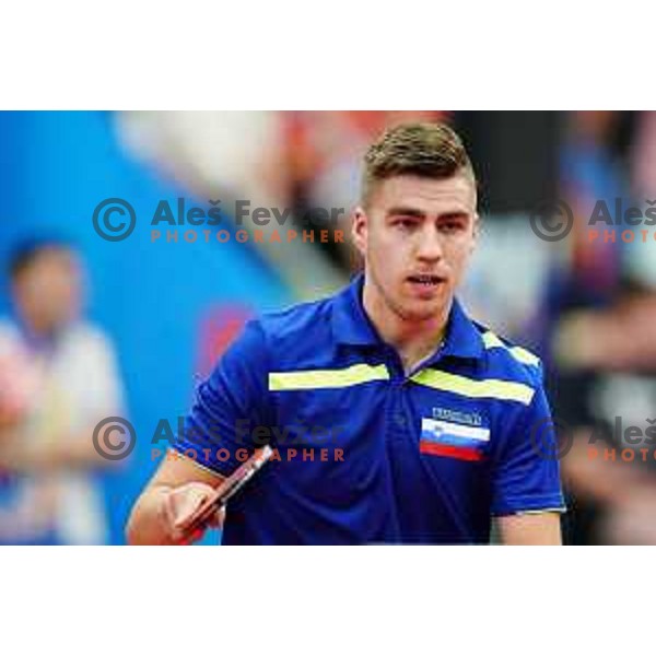 Darko Jorgic of Slovenia competes in Table Tennis Men\'s single at 2nd European Games, Minsk, Belarus on June 23, 2019