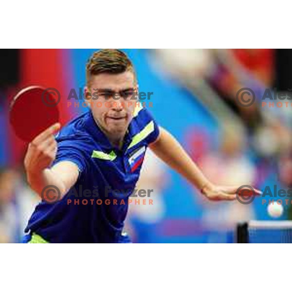 Darko Jorgic of Slovenia competes in Table Tennis Men\'s single at 2nd European Games, Minsk, Belarus on June 23, 2019