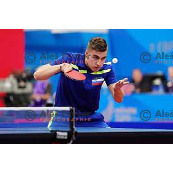 Darko Jorgic of Slovenia competes in Table Tennis Men\'s single at 2nd European Games, Minsk, Belarus on June 23, 2019